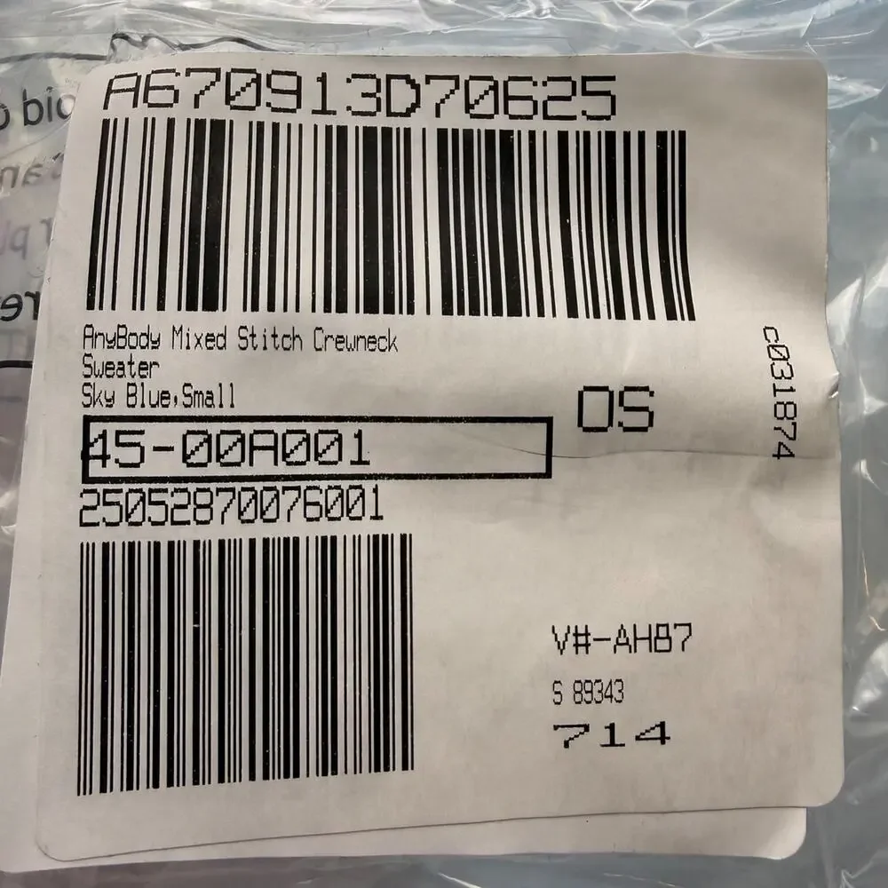 Any Body Cable Knit Crewneck Sweater Womens Small Blue Knit NWOT QVC - Picture 6 of 8